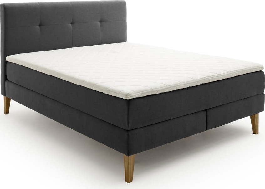 Antracitová boxspring postel 180x200 cm Stockholm – Meise Möbel