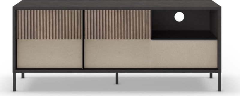 Antracitovo-světle hnědý TV stolek 156x57 cm Amalia – Marckeric