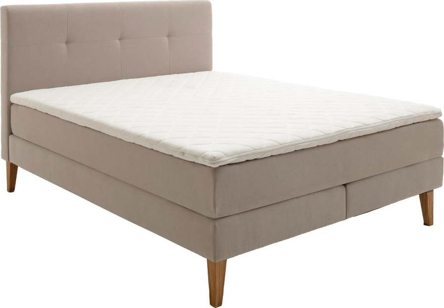 Béžová boxspring postel 160x200 cm Stockholm – Meise Möbel