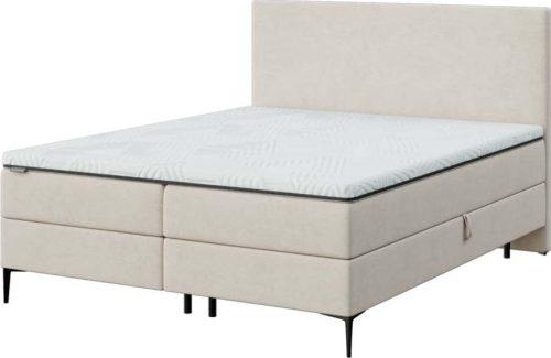 Béžová boxspring postel s úložným prostorem 160x200 cm Bufo – MESONICA