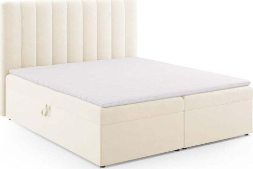 Béžová boxspring postel s úložným prostorem 180x200 cm Gina – Milo Casa