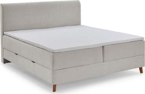 Béžová boxspring postel s úložným prostorem 180x200 cm Memphis - Meise Möbel