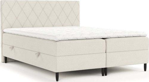 Béžová boxspring postel s úložným prostorem 200x200 cm Gwen – Maison de Rêve