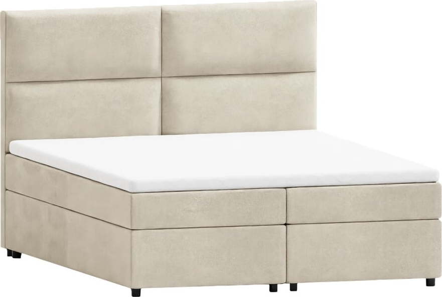 Béžová boxspring postel s úložným prostorem 160x200 cm Rico – Ropez