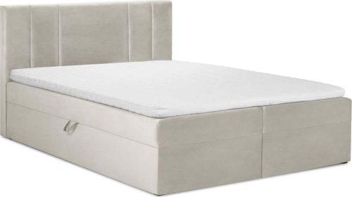 Béžová boxspring postel s úložným prostorem 180x200 cm Afra – Mazzini Beds