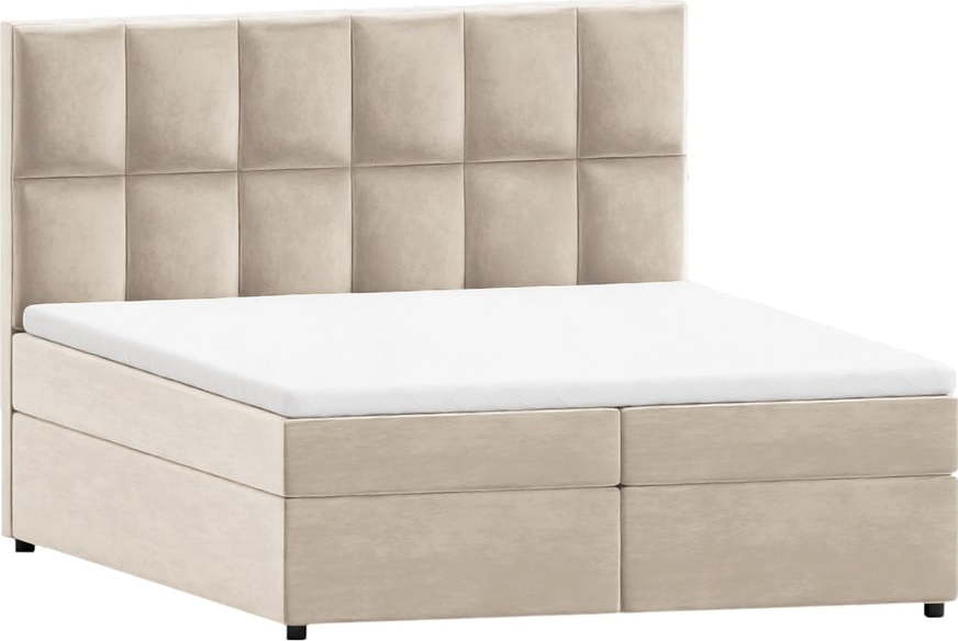 Béžová boxspring postel s úložným prostorem 160x200 cm Flip – Ropez