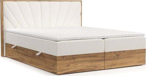 Boxspring postel s úložným prostorem v krémovo-přírodní barvě 160x200 cm Asahi – Maison de Rêve