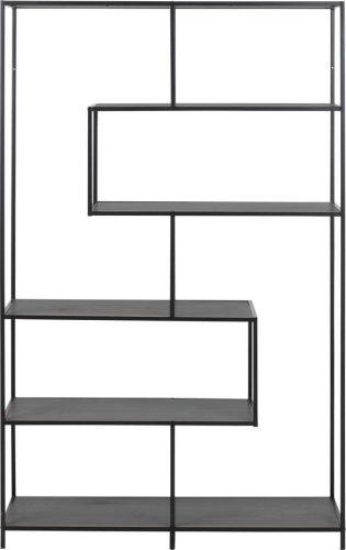 Černá knihovna v dekoru jasanu 114x185 cm Seaford – Actona
