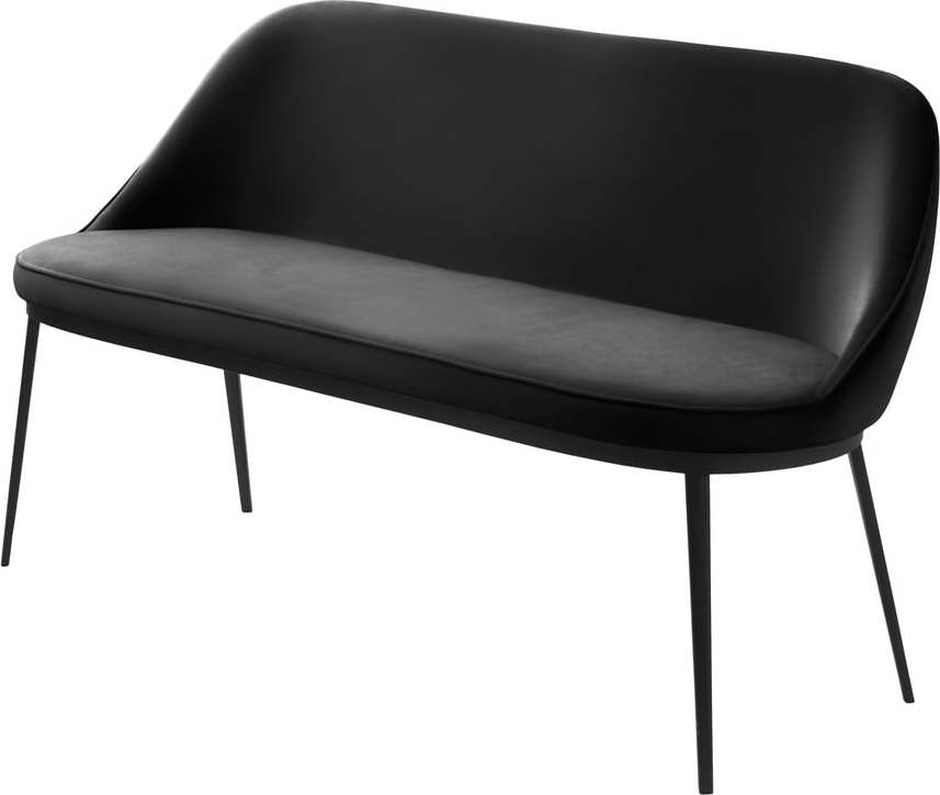 Černá pohovka z imitace kůže 144 cm Gain – Unique Furniture