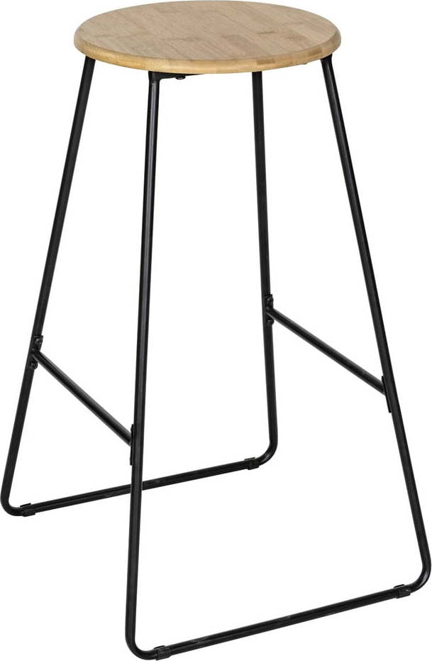 Černá/přírodní bambusová barová židle 70 cm Loft – Wenko