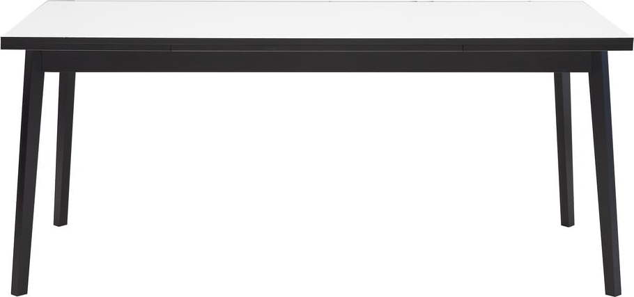 Černo-bílý rozkládací jídelní stůl v dubovém dekoru Hammel Single