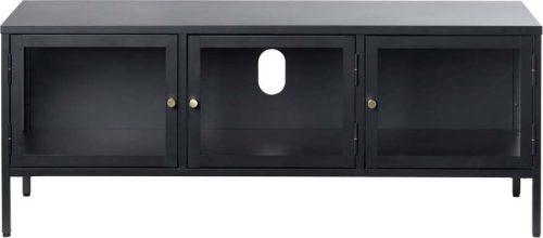 Černý kovový TV stolek 132x52 cm Carmel – Unique Furniture