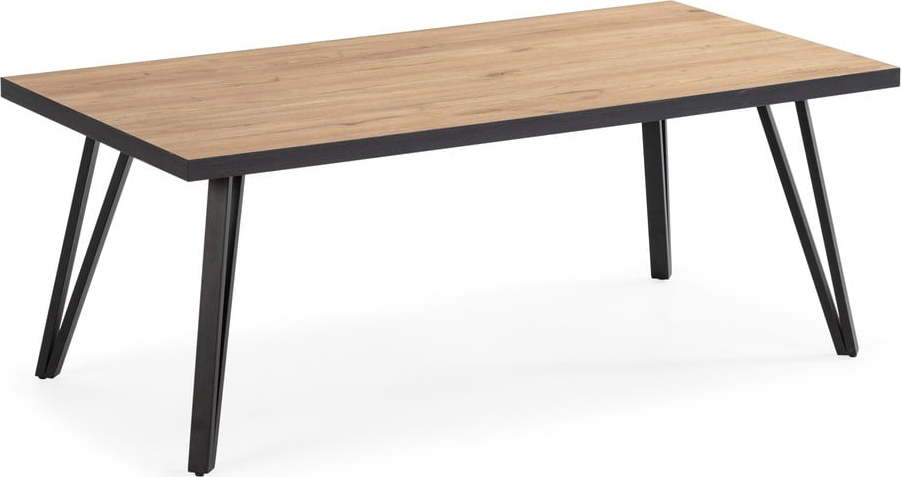 Černý/přírodní konferenční stolek s deskou v dubovém dekoru 60x120 cm Sindi – Marckeric