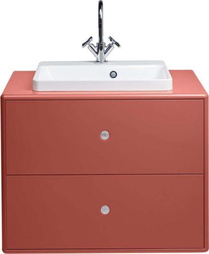 Červená skříňka s umyvadlem bez baterie 80x62 cm Color Bath - Tom Tailor for Tenzo