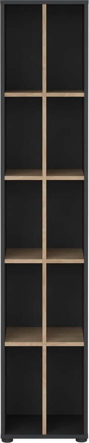 Knihovna v dekoru dubu v antracitovo-přírodní barvě 41x205 cm Sign – Tvilum
