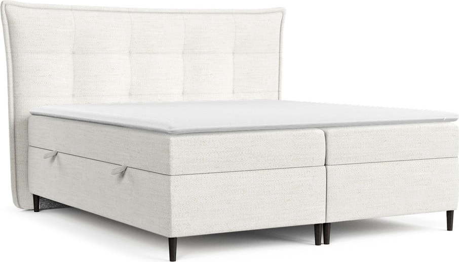 Krémová boxspring postel s úložným prostorem 160x200 cm Sinai – Maison de Rêve