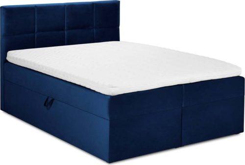 Modrá boxspring postel s úložným prostorem 180x200 cm Mimicry – Mazzini Beds