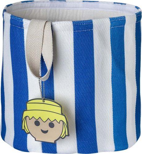 Modrý látkový dětský koš na hračky ø 30x28 cm Stripes – Playmobil