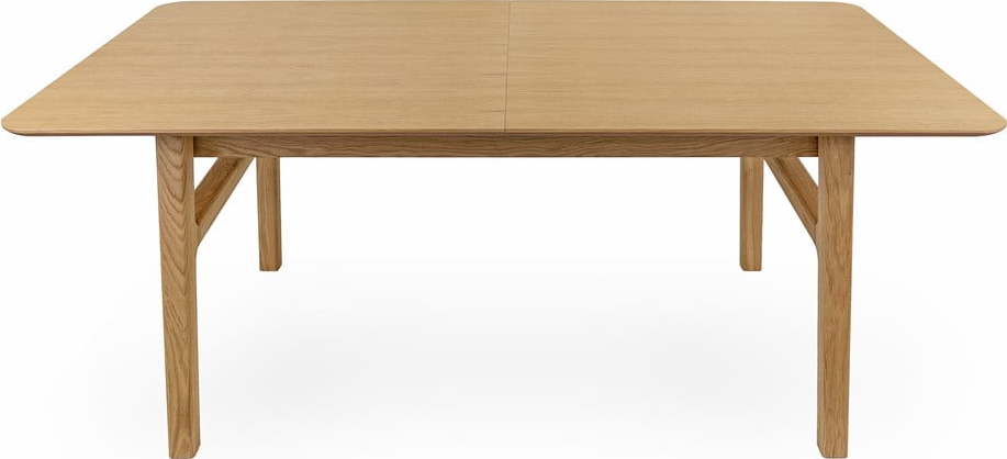 Rozkládací jídelní stůl s přídavnou deskou v dekoru dubu 90x180 cm Curved – Woodman