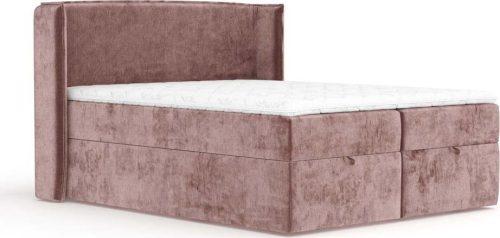 Růžová boxspring postel s úložným prostorem 160x200 cm Passion – Maison de Rêve