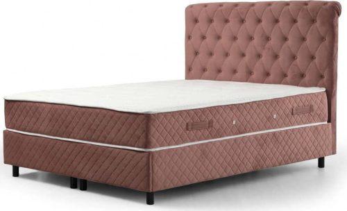 Růžová boxspring postel s úložným prostorem 160x200 cm Sonata – Kalune Design