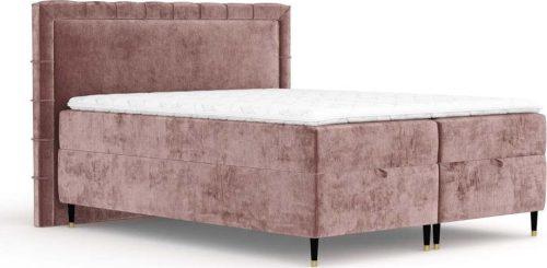 Růžová boxspring postel s úložným prostorem 200x200 cm Voyage – Maison de Rêve