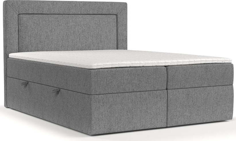 Šedá boxspring postel s úložným prostorem 140x200 cm Imagine – Maison de Rêve