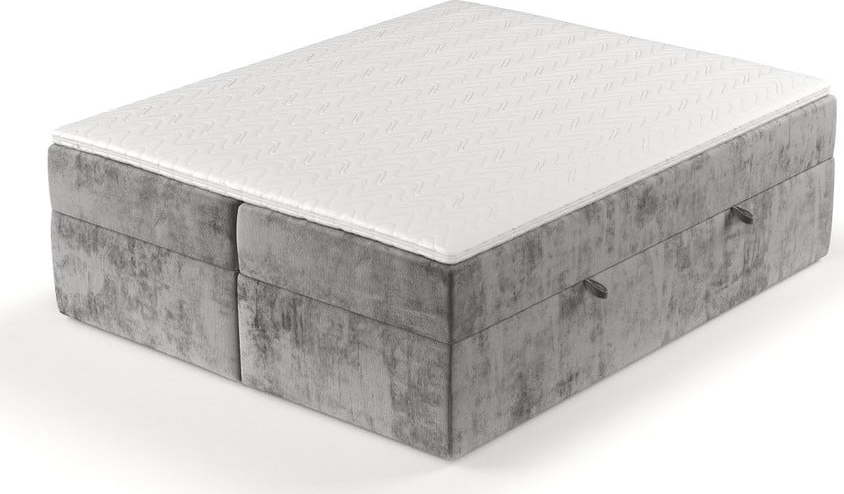 Šedá boxspring postel s úložným prostorem 140x200 cm Yoko – Maison de Rêve