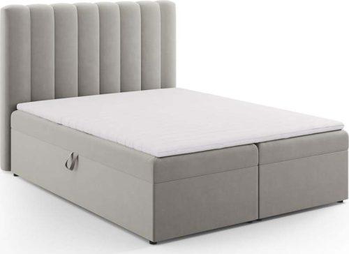 Šedá boxspring postel s úložným prostorem 160x200 cm Gina – Milo Casa