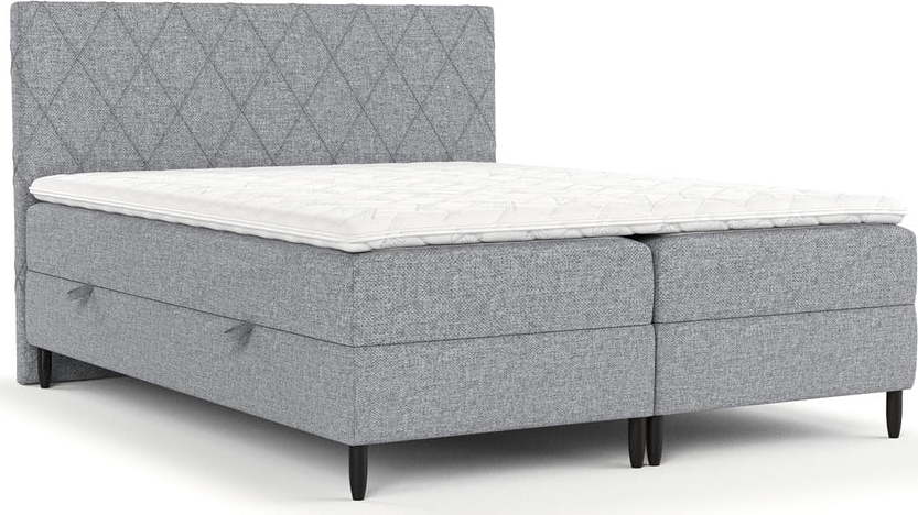 Šedá boxspring postel s úložným prostorem 160x200 cm Gwen – Maison de Rêve