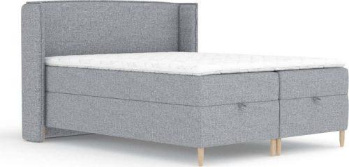 Šedá boxspring postel s úložným prostorem 160x200 cm Monpelli – Maison de Rêve