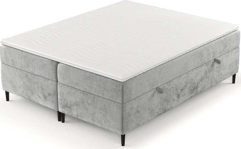 Šedá boxspring postel s úložným prostorem 180x200 cm Araya – Maison de Rêve