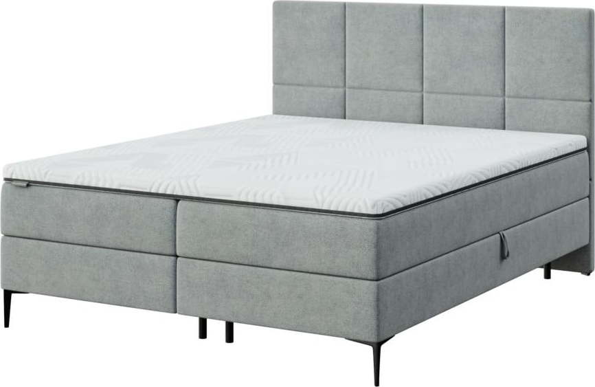 Šedá boxspring postel s úložným prostorem 180x200 cm Bufo – MESONICA