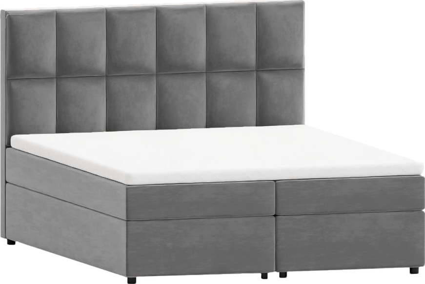 Šedá boxspring postel s úložným prostorem 160x200 cm Flip – Ropez