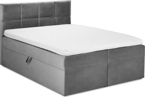 Šedá boxspring postel s úložným prostorem 160x200 cm Mimicry – Mazzini Beds