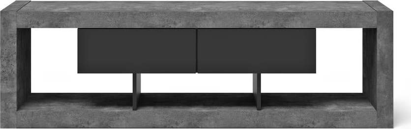 Šedo-černý TV stolek v dekoru betonu 175x52 cm Nara – TemaHome