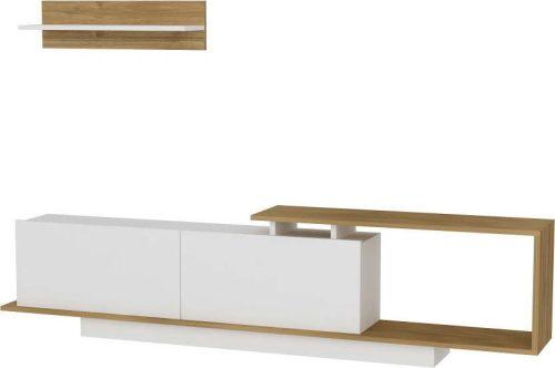 Bílá/přírodní TV sestava 180x55 cm Asos – Woody Fashion