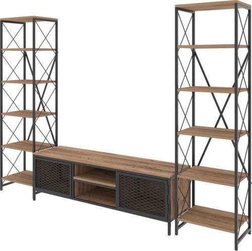 Antracitová/přírodní TV sestava 150x47 cm Maxim – Kalune Design