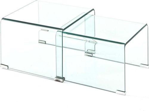 Skleněné konferenční stolky v sadě 2 ks 44.5x49 cm Cristal – Tomasucci