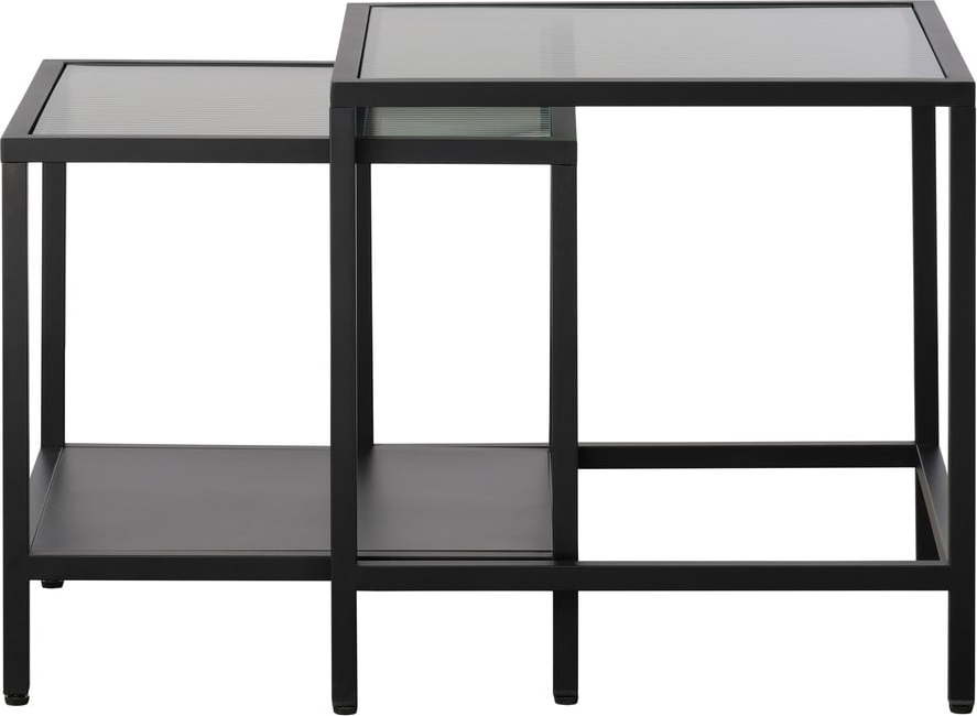 Skleněné odkládací stolky v sadě 2 ks 50x50 cm Bronco – Unique Furniture