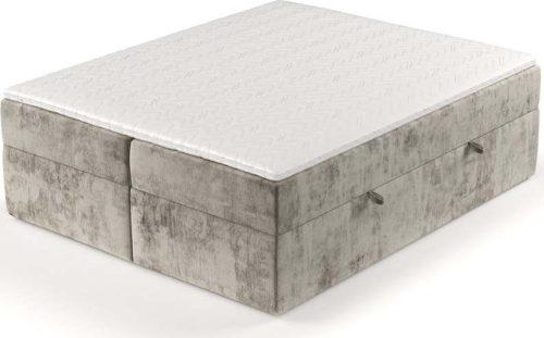 Světle hnědá boxspring postel s úložným prostorem 140x200 cm Yoko – Maison de Rêve