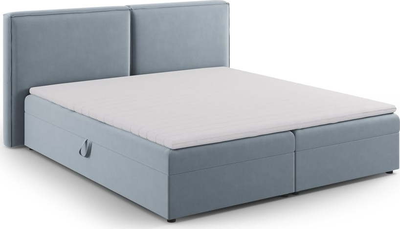 Světle modrá boxspring postel s úložným prostorem 160x200 cm Arendal – Cosmopolitan Design