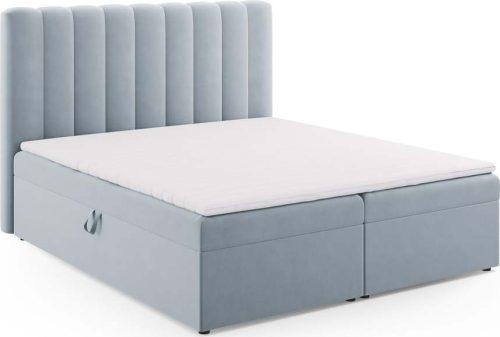 Světle modrá boxspring postel s úložným prostorem 180x200 cm Gina – Milo Casa