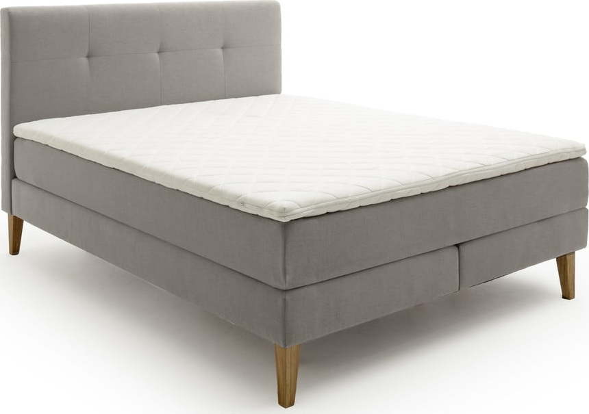 Světle šedá boxspring postel 160x200 cm Stockholm – Meise Möbel