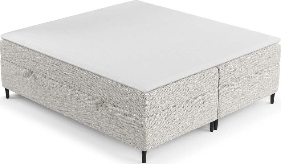 Světle šedá boxspring postel s úložným prostorem 140x200 cm Araya – Maison de Rêve