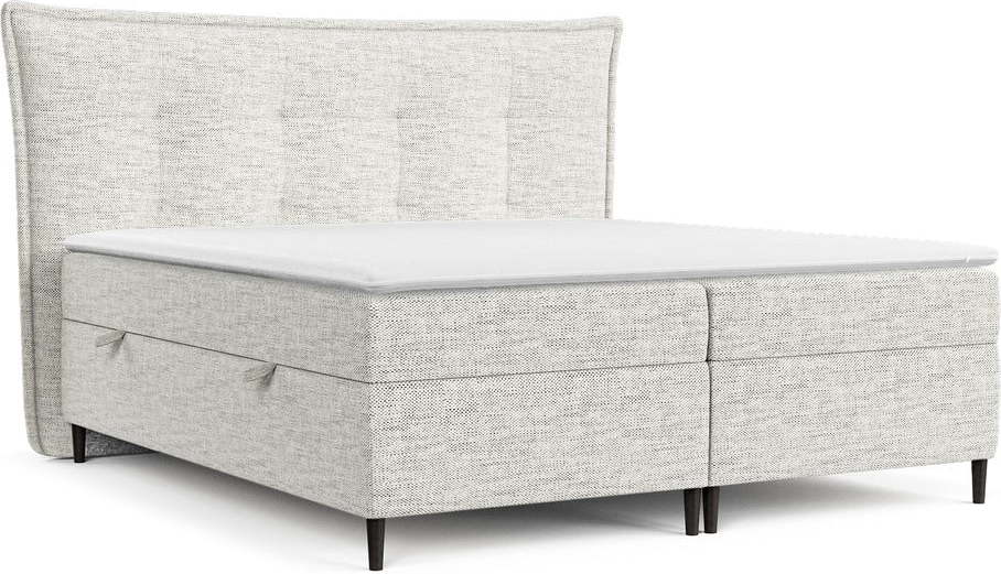 Světle šedá boxspring postel s úložným prostorem 140x200 cm Sinai – Maison de Rêve