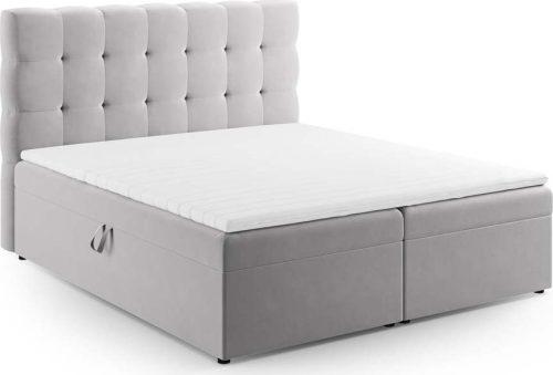 Světle šedá boxspring postel s úložným prostorem 160x200 cm Bali – Cosmopolitan Design