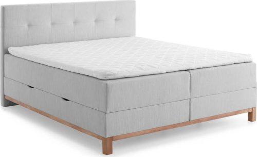 Světle šedá boxspring postel s úložným prostorem 160x200 cm Catania - Meise Möbel