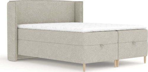 Světle šedá boxspring postel s úložným prostorem 180x200 cm Monpelli – Maison de Rêve