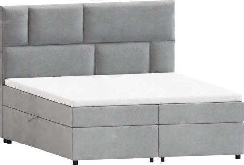 Světle šedá boxspring postel s úložným prostorem 200x200 cm Lola – Ropez